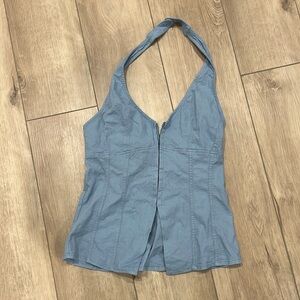 Urban Outfitters Blue Halter Tank Top